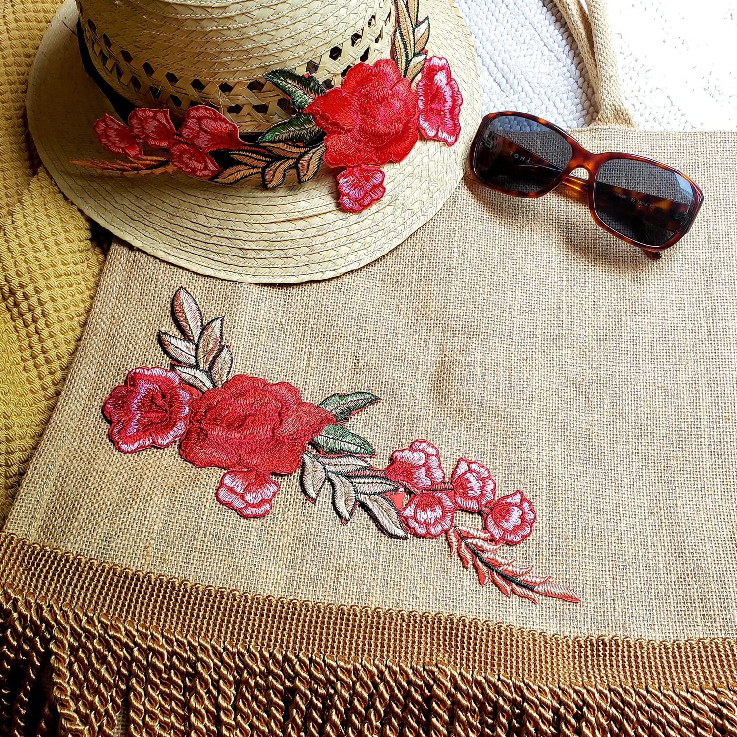 Expo Blb121gr Dakota Two Tone Gusset Jute Tote Bag Summer Essential | Green - Image 7