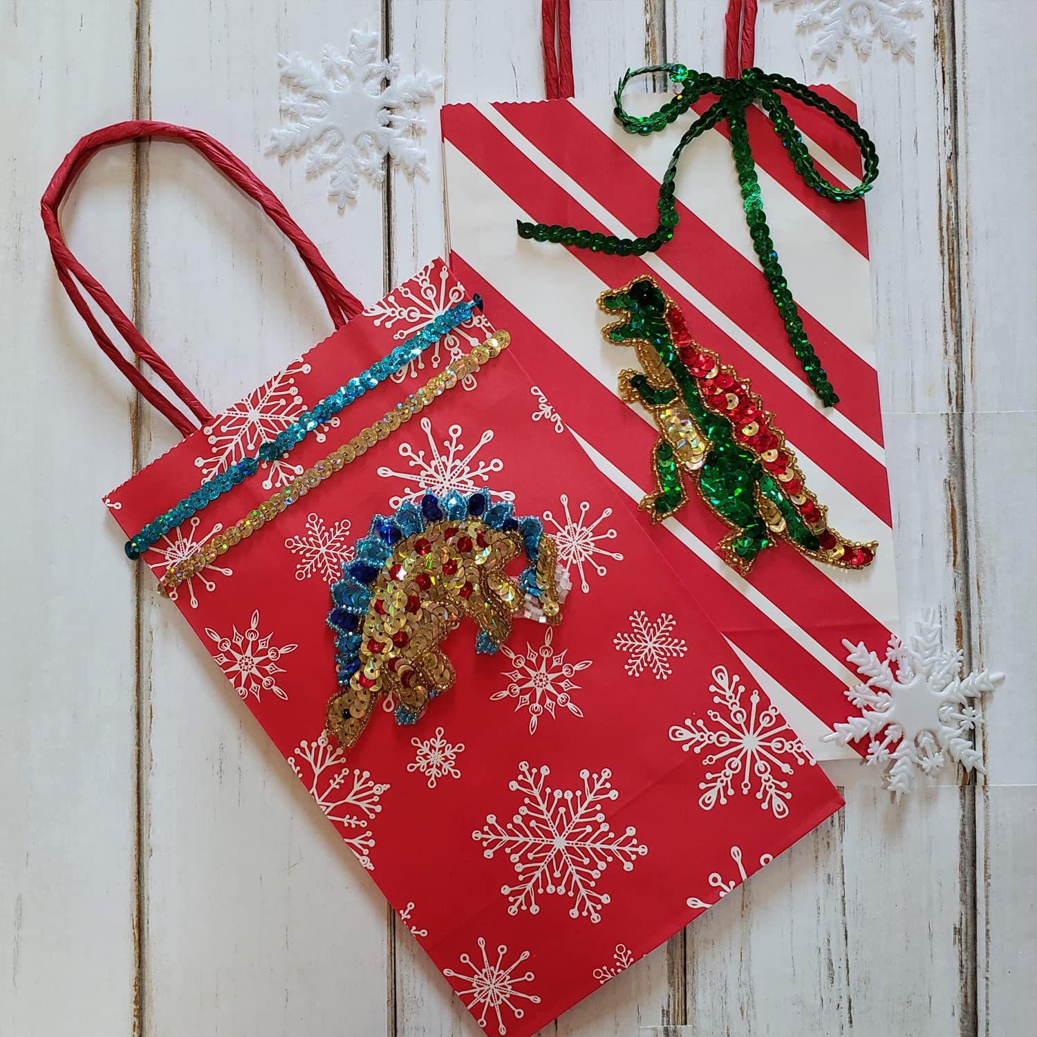 Expo International Dinosaur Sequin Applique Set | Blue Multi | Tracey Triceratops 2 Piece - Image 3