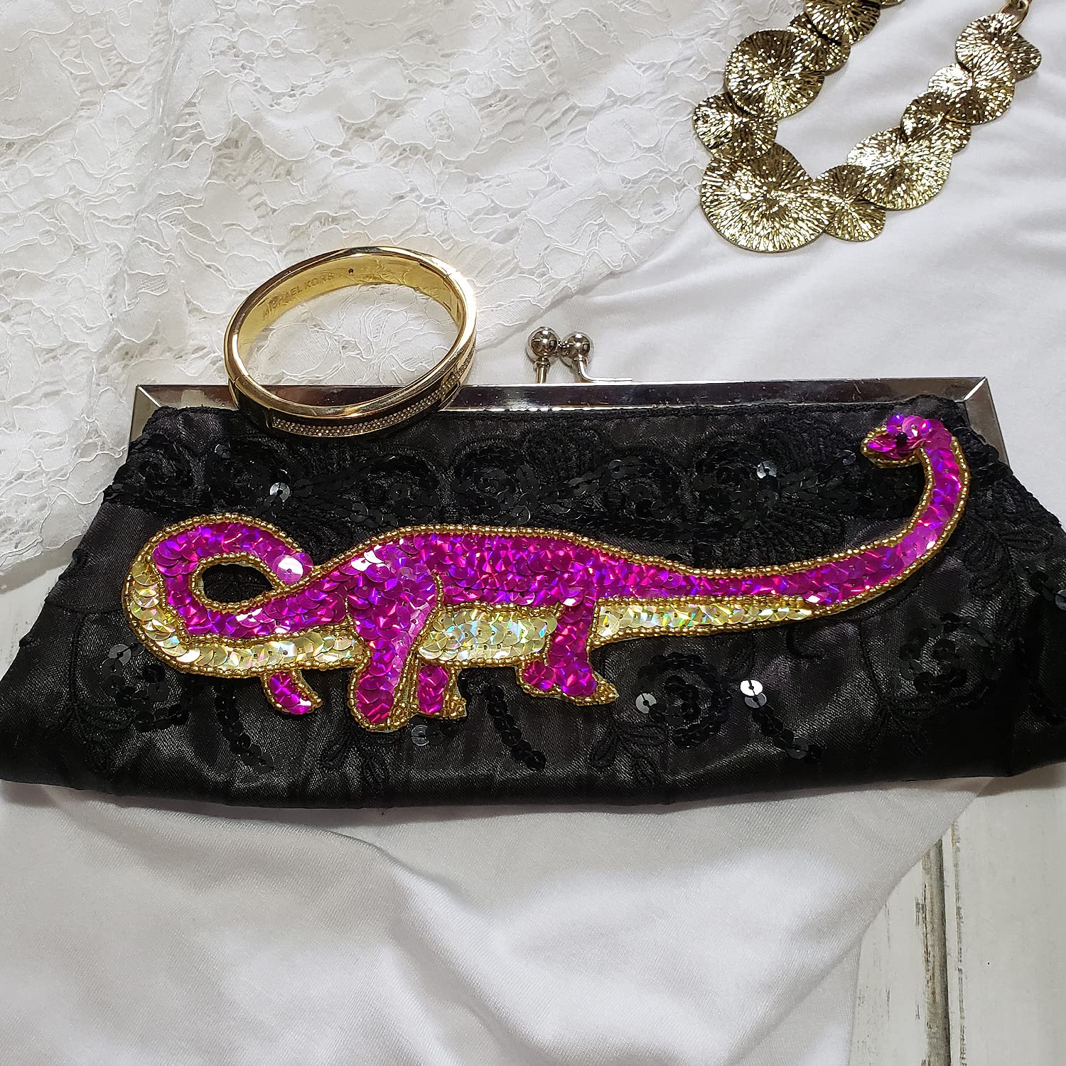 Expo International Dinosaur Sequin Applique Set | Blue Multi | Tracey Triceratops 2 Piece - Image 5