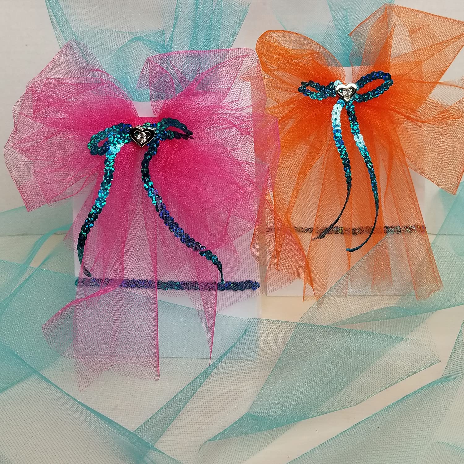 Expo International Pack of 4 Premium Shiny Tulle Spools of 6 Inch X 25 Yards | Baby Blue - Image 6