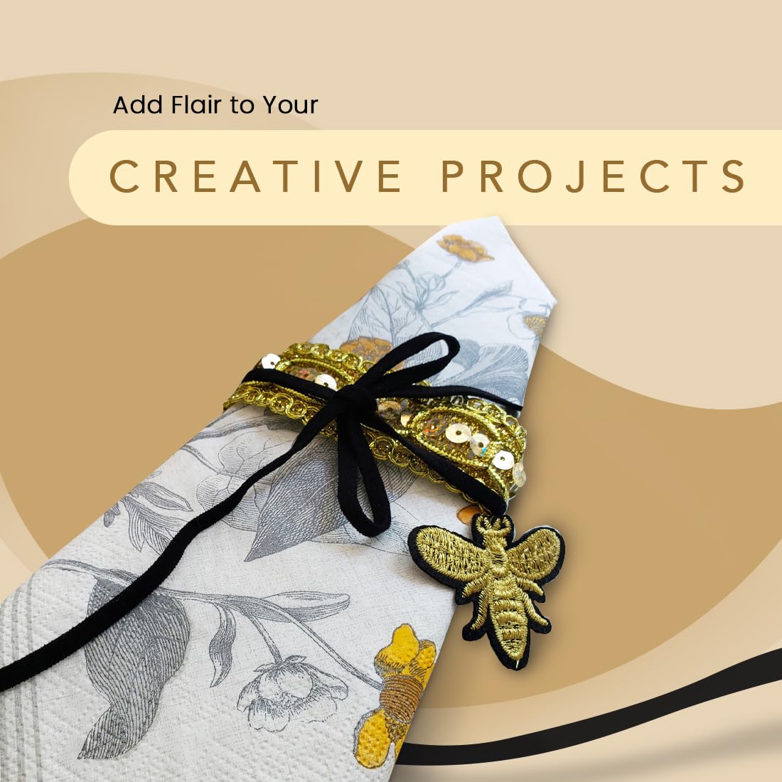 Expo International 1/4" Ultra Soft Knit Elastic Band-10 Yards | Yellow Trim - Image 3